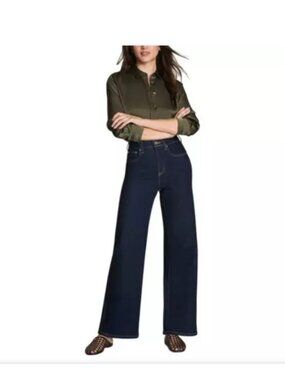 NWT SPANXshape Authentic 360 Wide Leg Jeans - Marina Wash (S)